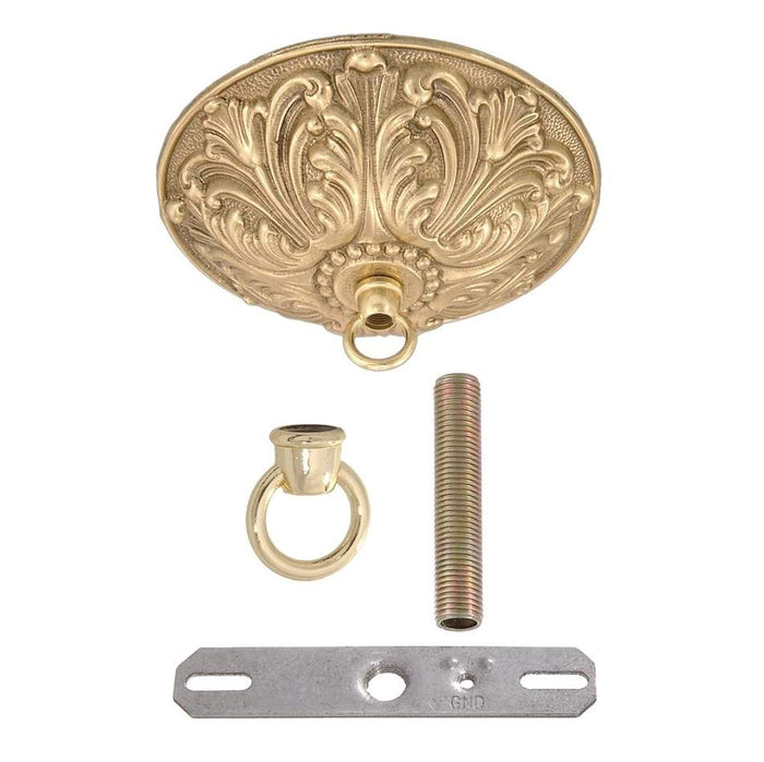 5 1/2 Inch Diameter Fine, Die Cast Brass Ceiling Canopy Kits (11801)