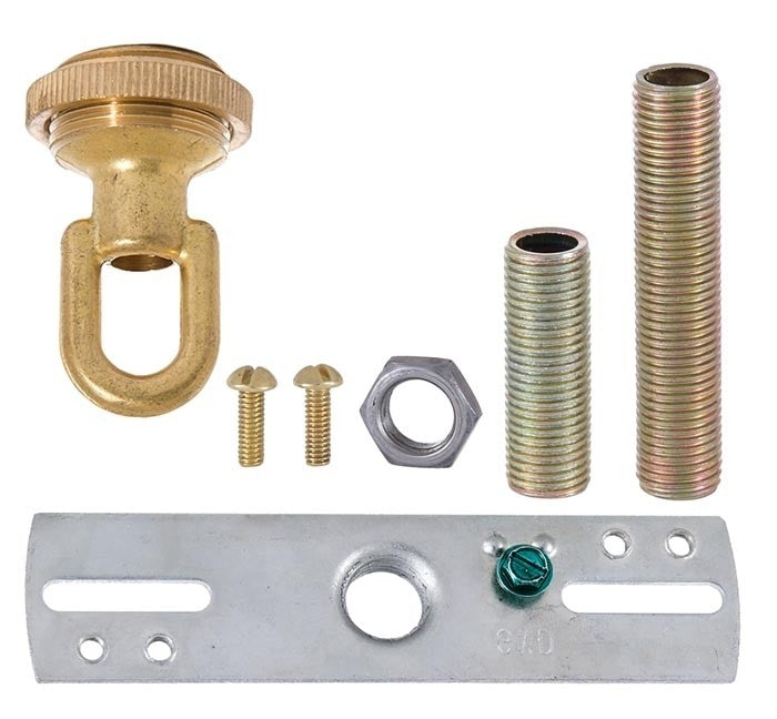 5-1/2 Inch Diameter Unfinished Brass Die Cast Canopy with Hardware Kit