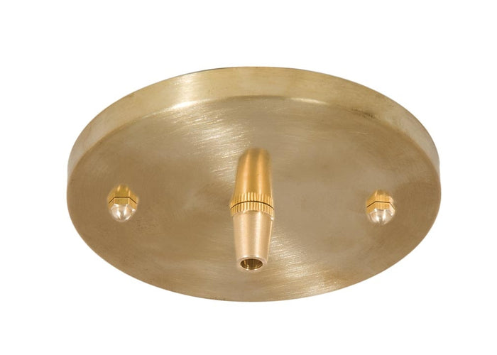 5 1/4", 1/8 IP Slip, Thin Brass Ceiling Canopy Kit with Metal Lamp Cord Grip Bushing - Unfinished Brass