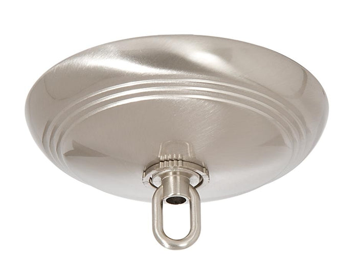 5 1/4" Diameter Satin Nickel Screw Collar Ribbed Canopy and Canopy Kit
