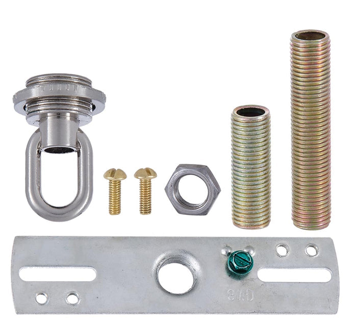 5 1/4" Diameter Satin Nickel Screw Collar Ribbed Canopy and Canopy Kit
