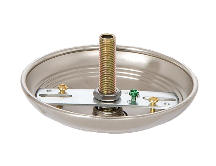 5 1/4" Diameter Satin Nickel Screw Collar Ribbed Canopy and Canopy Kit