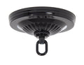 5-1/4 Inch Diameter Black Enamel Finish Steel Ceiling Canopy with Screw Collar Hardware Kit
