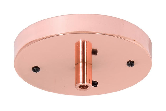 5-1/4 Inch Diameter Polished Copper Finish Stamped Steel Single Port Canopy Mounting Kit