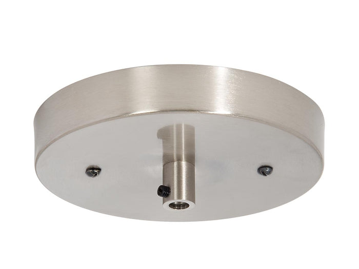 5-1/4 Inch Diameter Satin Nickel Finish Stamped Steel Single Port Canopy Mounting Kit