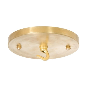 5-1/4 Inch Diameter Unfinished Brass Canopy, 1/8 IP Slip (11777BRH)
