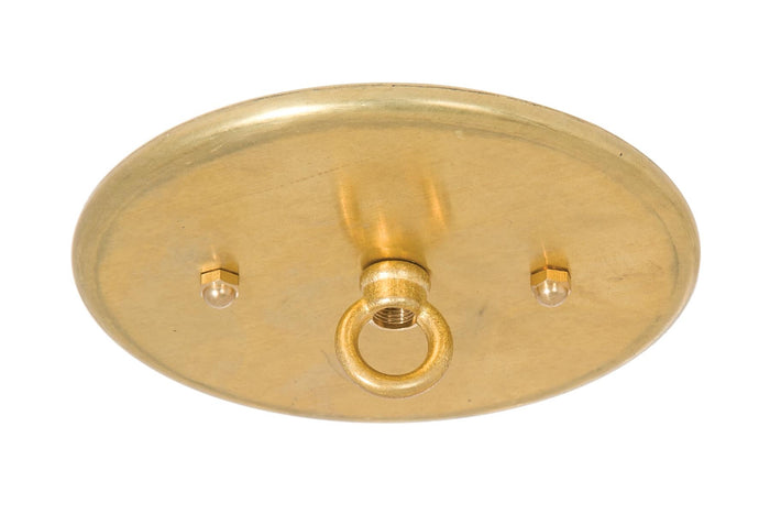 5-1/4 Inch Diameter Versatile Flat Radial Edge Brass Ceiling Canopy with Mounting Hardware Kit