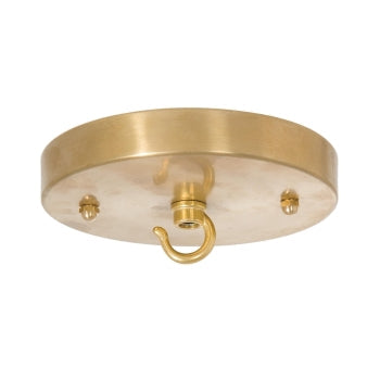 5-1/4 Inch Diameter Versatile Unfinished Brass Ceiling Canopy with Hardware Kit (11442U)