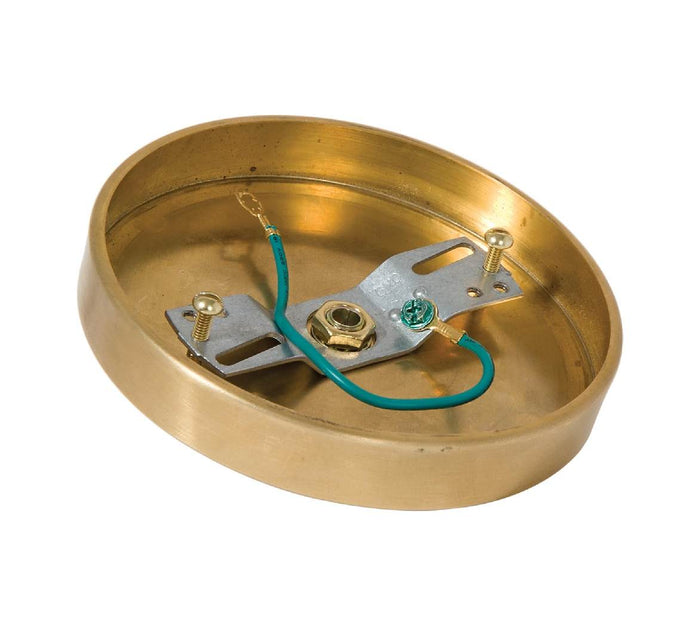 5-1/4 Inch Diameter Versatile Unfinished Brass Ceiling Canopy with Hardware Kit (11442U)