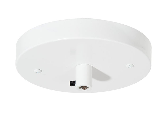 5-1/4 Inch Diameter White Finish Stamped Steel Single Port Canopy Mounting Kit