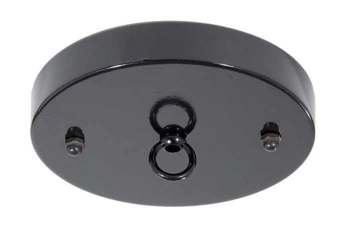 5 1/8", 1/8 IP Slip, Steel Ceiling Canopy Kit with Cast Metal Loop - Black Enamel Finish