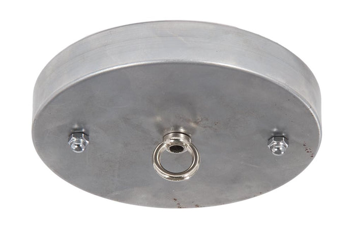 5 1/8", 1/8 IP Slip, Steel Ceiling Canopy Kit with Cast Metal Loop - Unfinished Steel