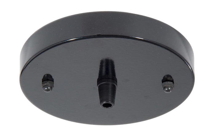 5 1/8", 1/8 IP Slip, Steel Ceiling Canopy Kit with Metal Cord Grip Bushing - Black Enamel Finish