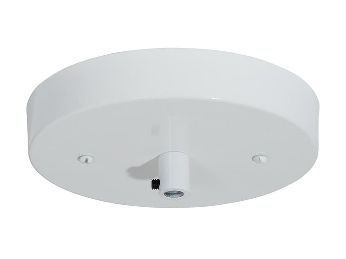 6 Inch Diameter White Finish Stamped Steel Single Port Canopy Mounting Kit