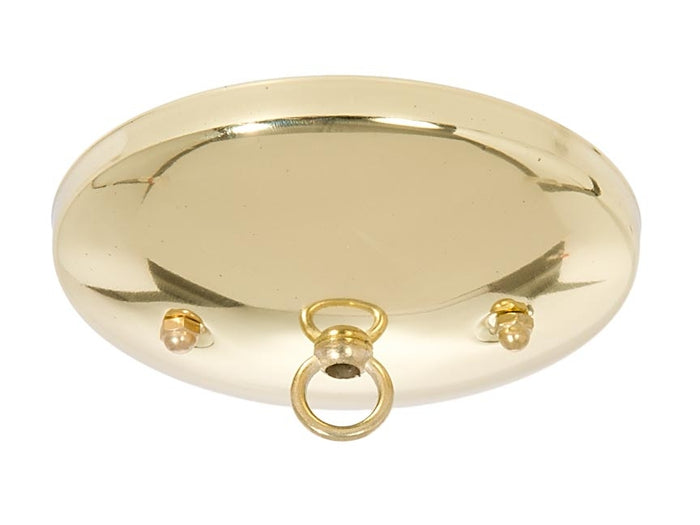 5" Brass Plated Steel Modern Shallow Design Fixture Canopy Kit