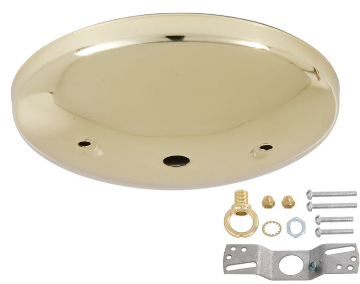5" Brass Plated Steel Modern Shallow Design Fixture Canopy Kit