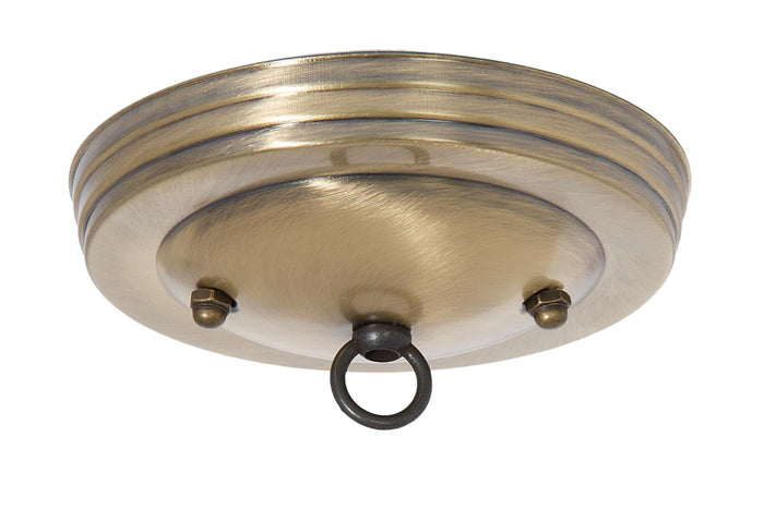5" Dia. Antique Brass Finish Canopy & Hardware Kit, 1/8 IP Slip, Matching Finish