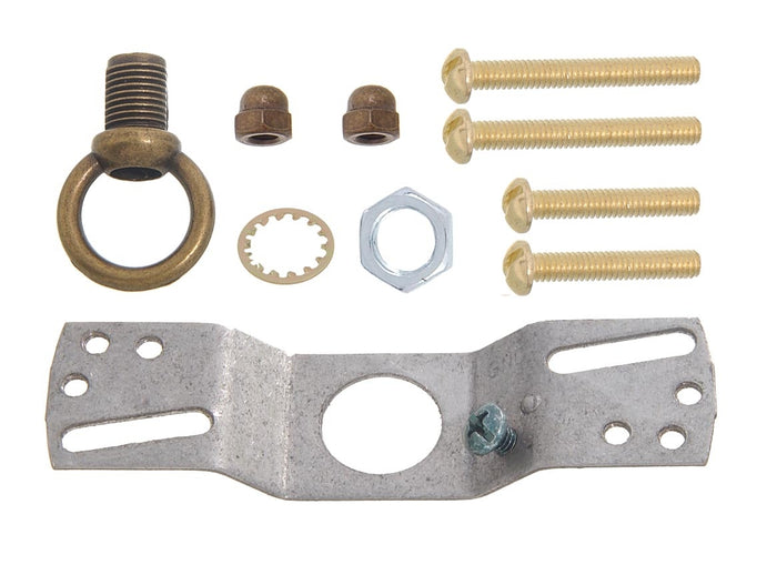 5" Dia. Antique Brass Finish Canopy & Hardware Kit, 1/8 IP Slip, Matching Finish