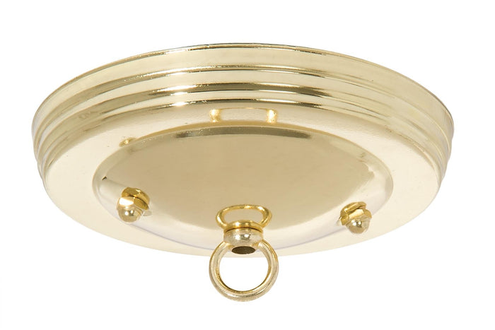 5" Dia. Brass Plated Canopy & Hardware Kit, 1/8 IP Slip, Matching Finish