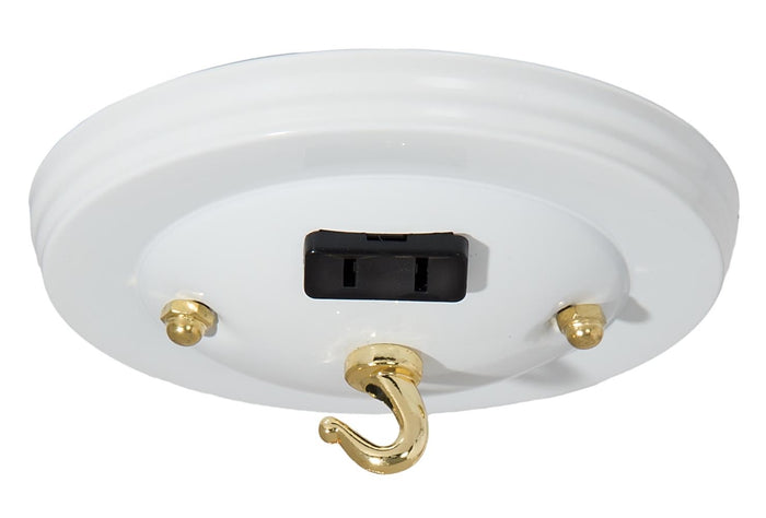 5" Dia. Canopy Kit with Convenience Outlet, 10 lb Max, White Gloss