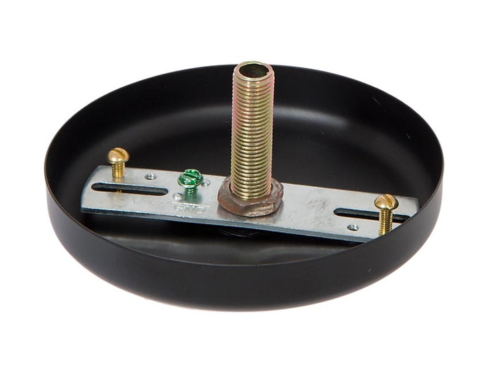Black Finish, Plain Rounded Ceiling Canopy Or Canopy Kit
