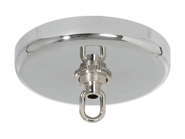 Nickel Plated, Plain Rounded Ceiling Canopy & Canopy Kit