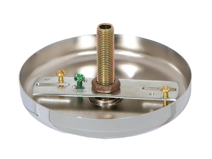 Nickel Plated, Plain Rounded Ceiling Canopy & Canopy Kit