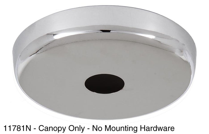 Nickel Plated, Plain Rounded Ceiling Canopy & Canopy Kit