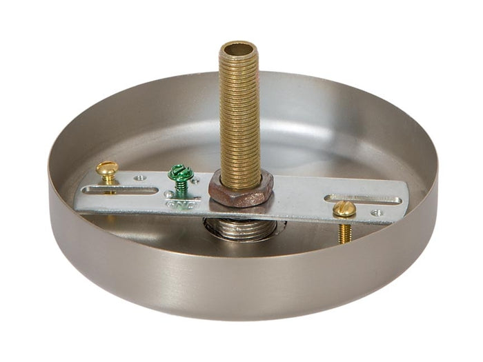 Satin Nickel Finish, Plain Rounded Ceiling Canopy Or Canopy Kit
