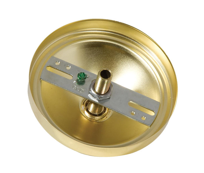 5 Inch Diameter Brass Plated Steel Canopy with Hardware Kit and Screw Collar Loop