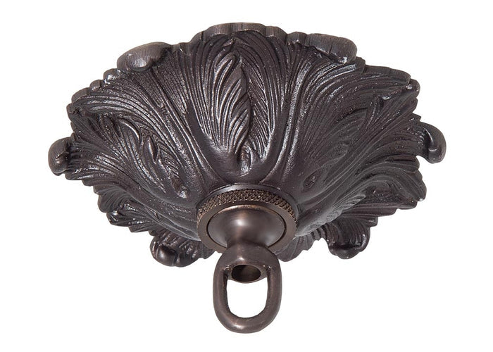 5 Inch Diameter Decorative Antique Bronze Finish Cast Canopy with Screw Collar Mount Kit