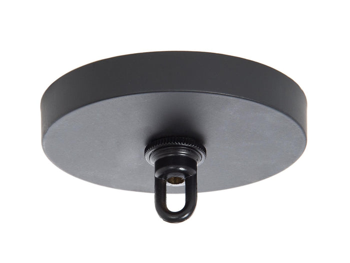 5 Inch Round Satin Black Cast Iron Canopy with Mounting Hardware Kit