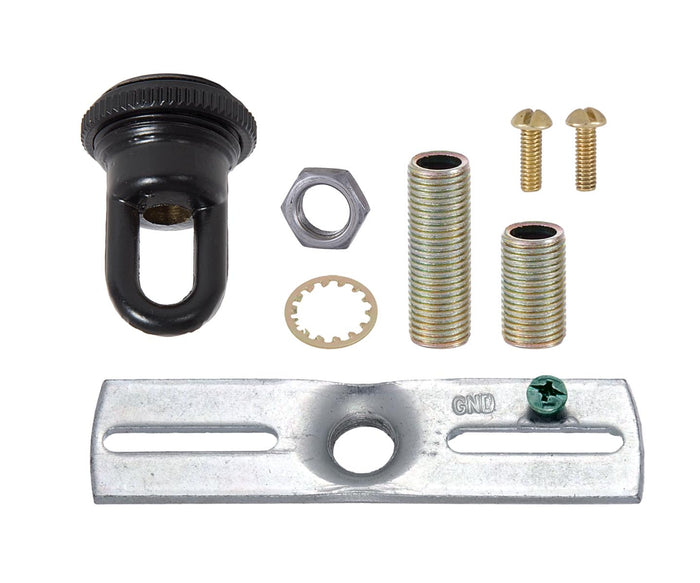 5 Inch Round Satin Black Cast Iron Canopy with Mounting Hardware Kit