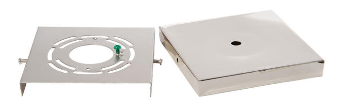 5 Inch Square Polished Nickel Steel Side Mounting Canopy with Hardware Set