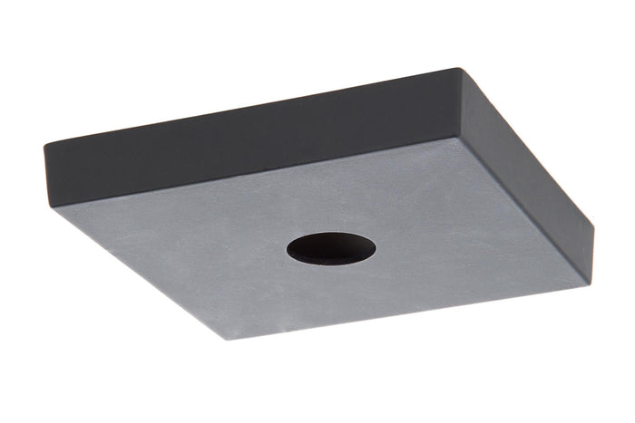 5 Inch Square Satin Black Cast Iron Canopy, No Bar Holes