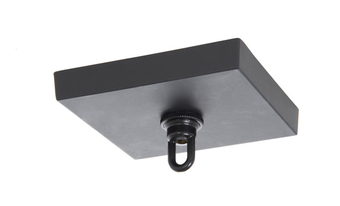 5 Inch Square Satin Black Cast Iron Canopy with Mounting Hardware Kit