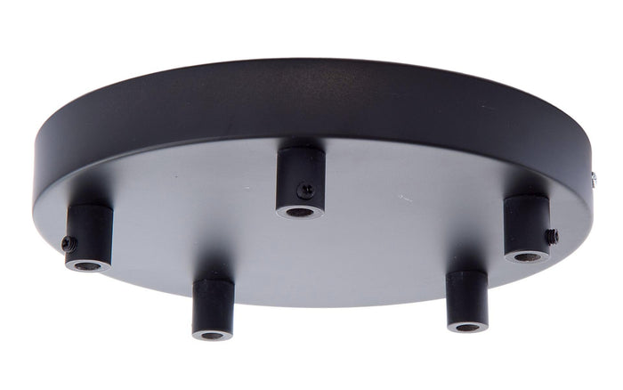5-Port Lighting Fixture Canopy Kit with Flat Black Finish