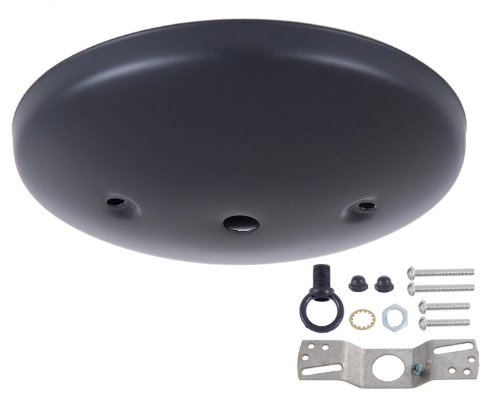 5" Satin Black Finish, Modern Shallow Design Fixture Canopy Kit