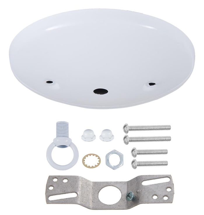 5" White Finish, Modern Shallow Design Fixture Canopy Kit