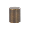 Short, Drum Style Brass Lamp Finial - Antique Brass Finish, 5/8" ht.