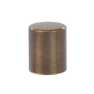 Short, Drum Style Brass Lamp Finial - Antique Brass Finish, 5/8" ht.