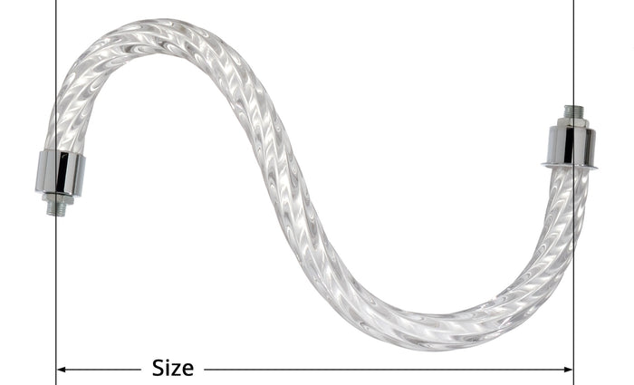 6" - 14" Rope Pattern Glass Chandelier Arm