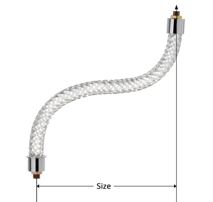 6" - 10" Rope Pattern Glass Chandelier Arm