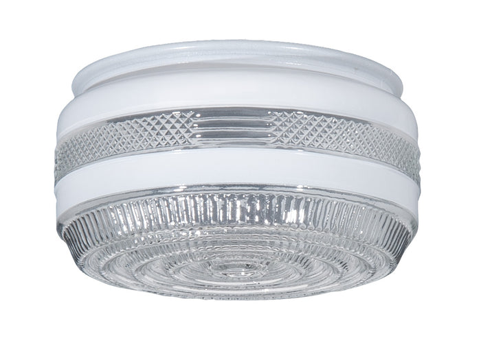 6 1/2" Disk Shaped Porch and Utility Room Glass Shade, 5-7/8 inch lip fitter