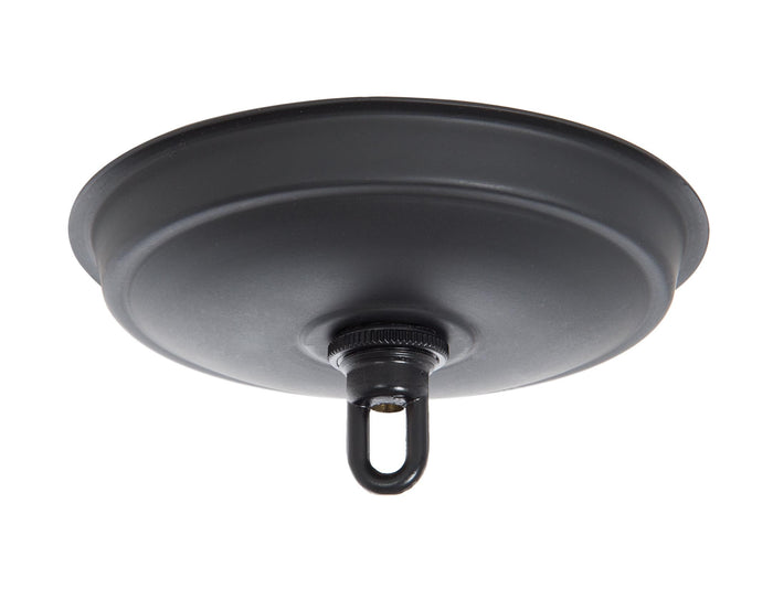 6-1/4 Inch Diameter Satin Black Steel Canopy with Mounting Hardware Kit