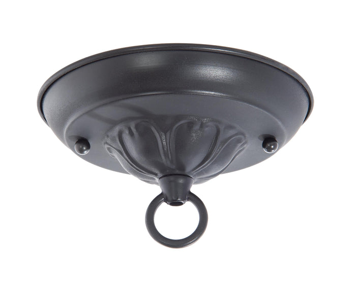 6-9/16 Inch Diameter Satin Black Steel Canopy with Hardware Kit
