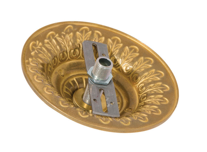 6 Inch Diameter Unfinished Die Cast Brass Canopy w/ Heavy Duty Loop and Hardware Kit