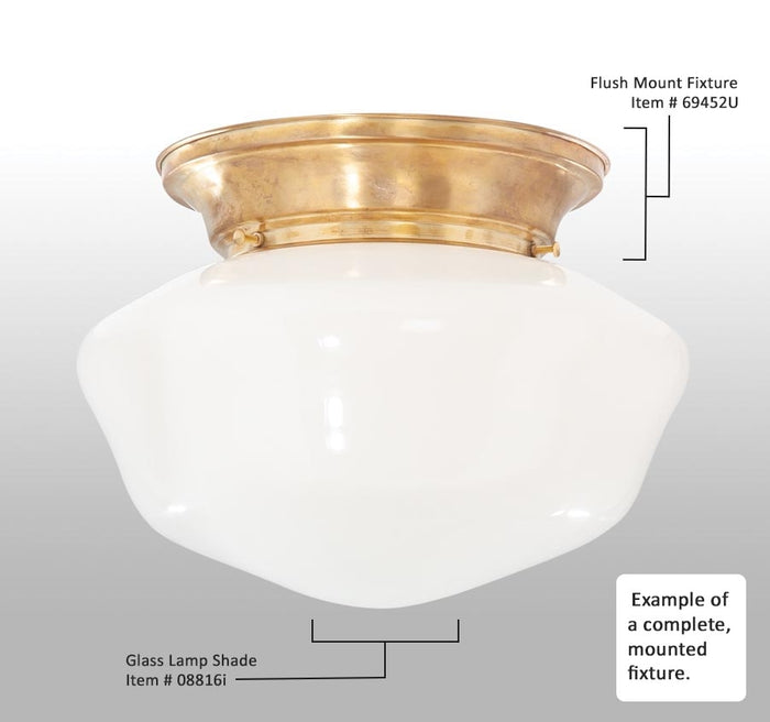 6 Inch Fitter Wired Antique Brass Flush Mount Fixture