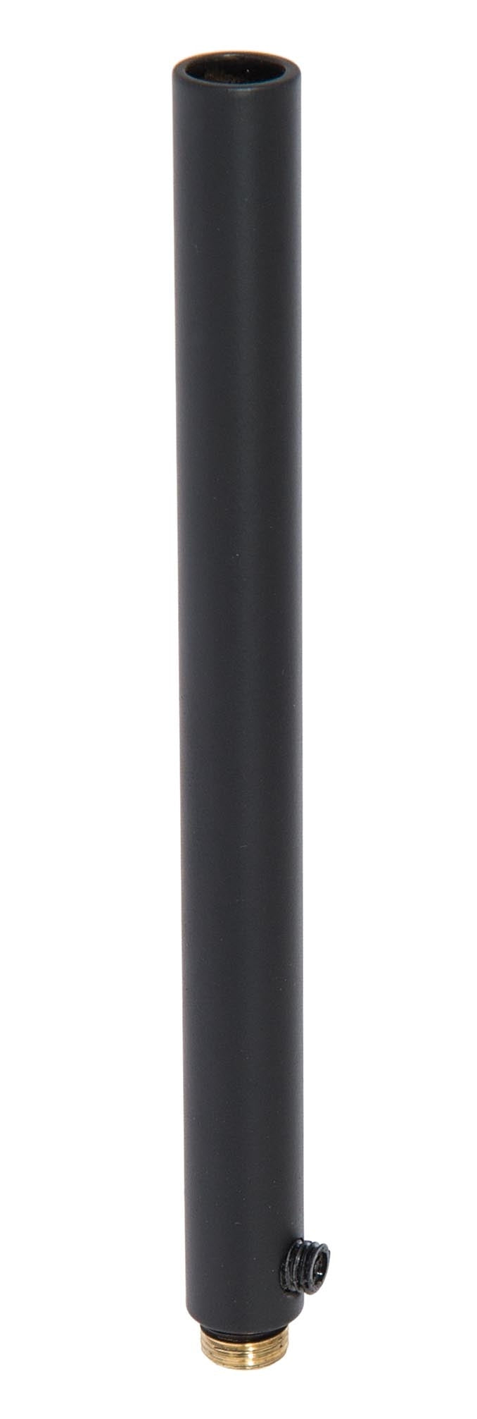 6 Inch Tall Satin Black Finish Brass Hollow Transition Cord Grip Bushing w/ Polycarbonite Set Screw, 1/8M