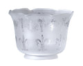 7-1/2 inch diameter Fleur-de-lis Etched Gas Shade, 4 inch lip fitter